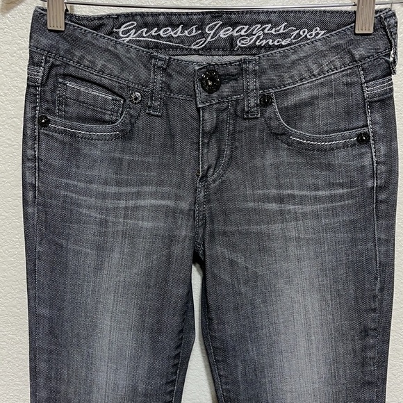 GUESS Premium Woman Black Metallic Venice Stretch Jean Size 24 - Picture 2 of 12